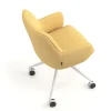 Sedia riunioni con ruote Nora, base in alluminio