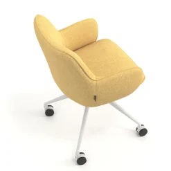 Sedia riunioni con ruote Nora, base in alluminio