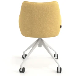Sedia riunioni con ruote Nora, base in alluminio