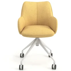 Sedia riunioni con ruote Nora, base in alluminio