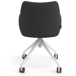 Sedia riunioni con ruote Nora, base in alluminio