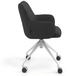 Sedia riunioni con ruote Nora, base in alluminio