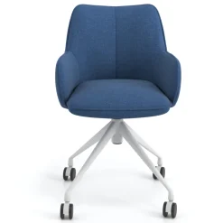 Sedia riunioni con ruote Nora, base in alluminio