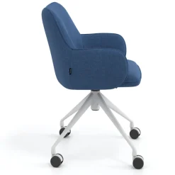 Sedia riunioni con ruote Nora, base in alluminio