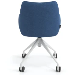 Sedia riunioni con ruote Nora, base in alluminio