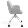 Sedia riunioni con ruote Nora, base in alluminio
