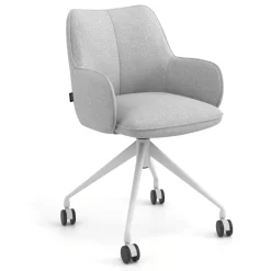 Sedia riunioni con ruote Nora, base in alluminio