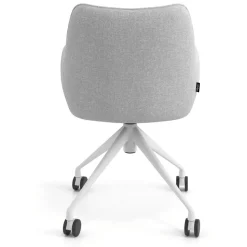 Sedia riunioni con ruote Nora, base in alluminio
