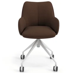 Sedia riunioni con ruote Nora, base in alluminio