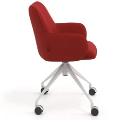 Sedia riunioni con ruote Nora, base in alluminio