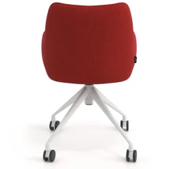 Sedia riunioni con ruote Nora, base in alluminio