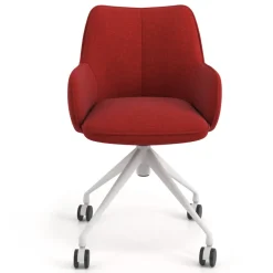 Sedia riunioni con ruote Nora, base in alluminio