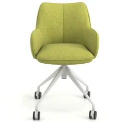 Sedia riunioni con ruote Nora, base in alluminio