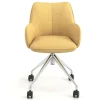 Sedia riunioni con ruote Nora, base in alluminio