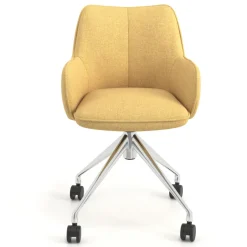 Sedia riunioni con ruote Nora, base in alluminio