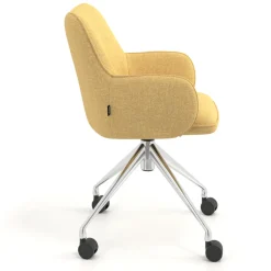 Sedia riunioni con ruote Nora, base in alluminio