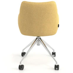 Sedia riunioni con ruote Nora, base in alluminio