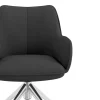 Sedia riunioni con ruote Nora, base in alluminio