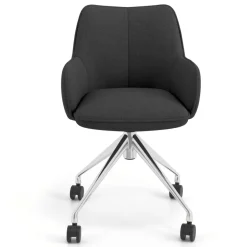 Sedia riunioni con ruote Nora, base in alluminio