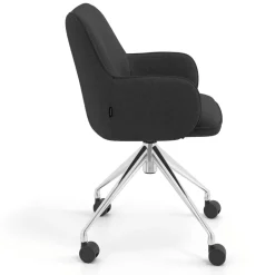 Sedia riunioni con ruote Nora, base in alluminio