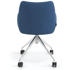Sedia riunioni con ruote Nora, base in alluminio