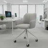 Sedia riunioni con ruote Nora, base in alluminio