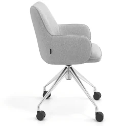 Sedia riunioni con ruote Nora, base in alluminio