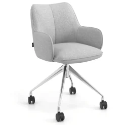 Sedia riunioni con ruote Nora, base in alluminio
