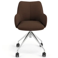 Sedia riunioni con ruote Nora, base in alluminio