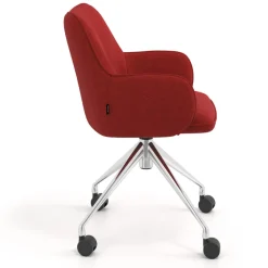 Sedia riunioni con ruote Nora, base in alluminio