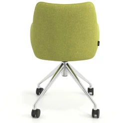 Sedia riunioni con ruote Nora, base in alluminio