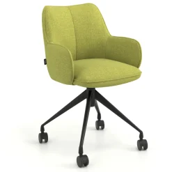 Sedia riunioni con ruote Nora, base in alluminio