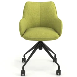 Sedia riunioni con ruote Nora, base in alluminio