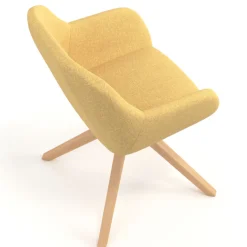 Sedia riunioni Greta, base in legno girevole
