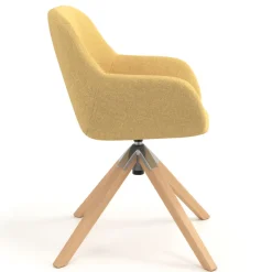 Sedia riunioni Greta, base in legno girevole