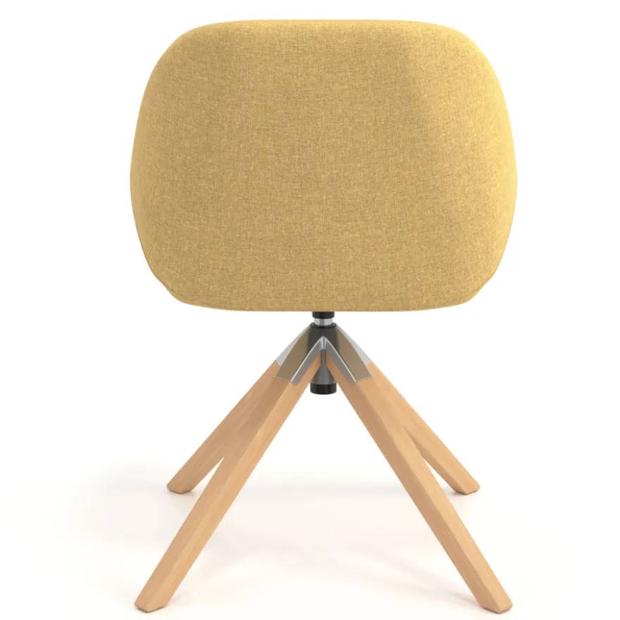 Sedia riunioni Greta, base in legno girevole