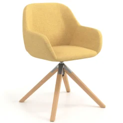 Sedia riunioni Greta, base in legno girevole