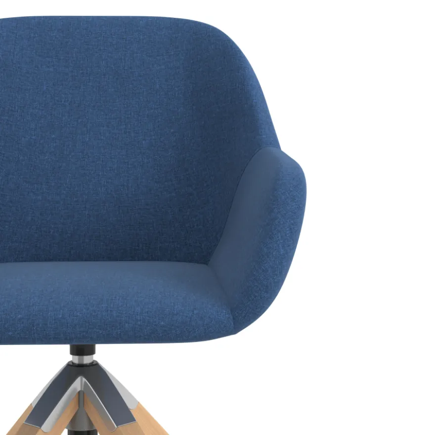 Sedia riunioni Greta, base in legno girevole
