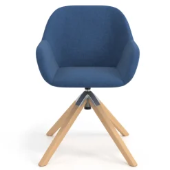 Sedia riunioni Greta, base in legno girevole