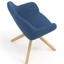 Sedia riunioni Greta, base in legno girevole