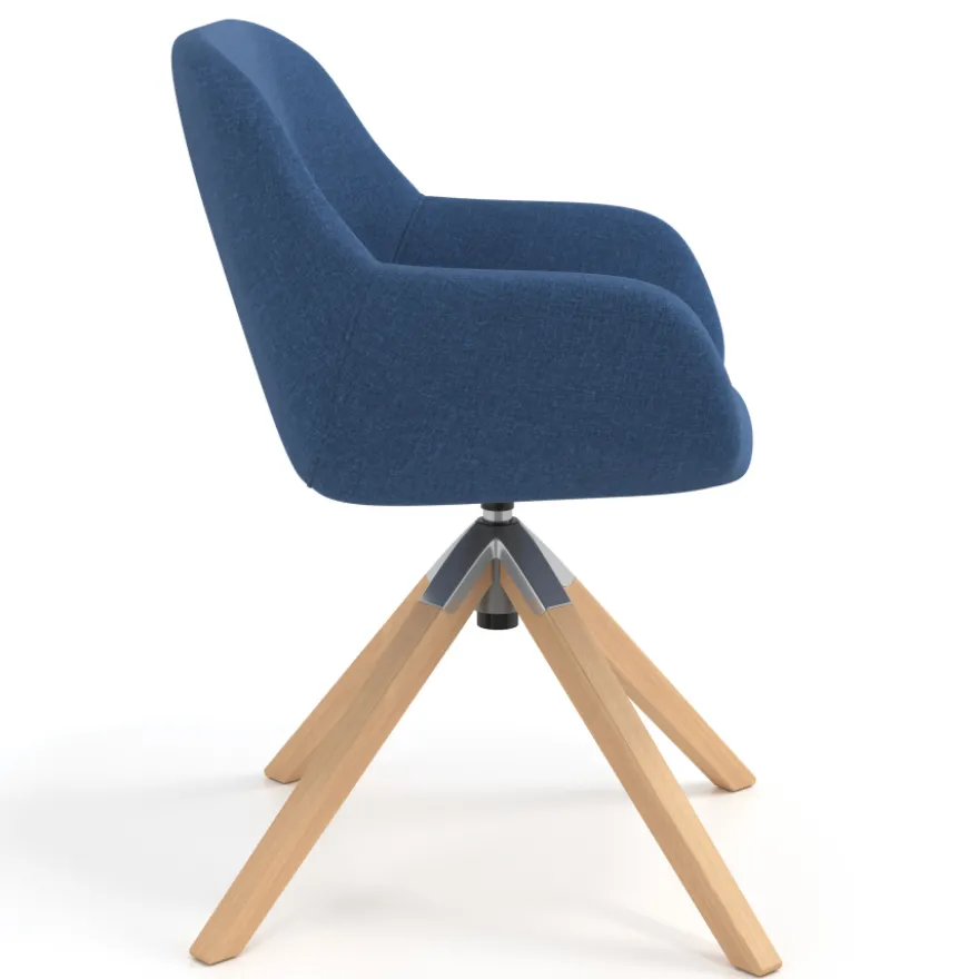 Sedia riunioni Greta, base in legno girevole