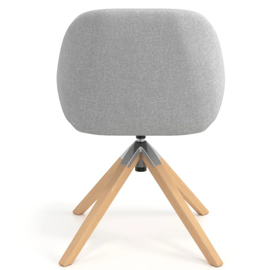 Sedia riunioni Greta, base in legno girevole