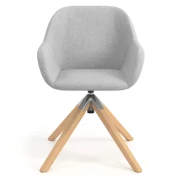 Sedia riunioni Greta, base in legno girevole