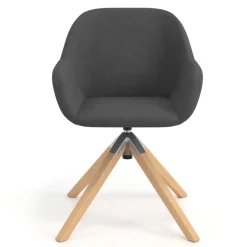 Sedia riunioni Greta, base in legno girevole