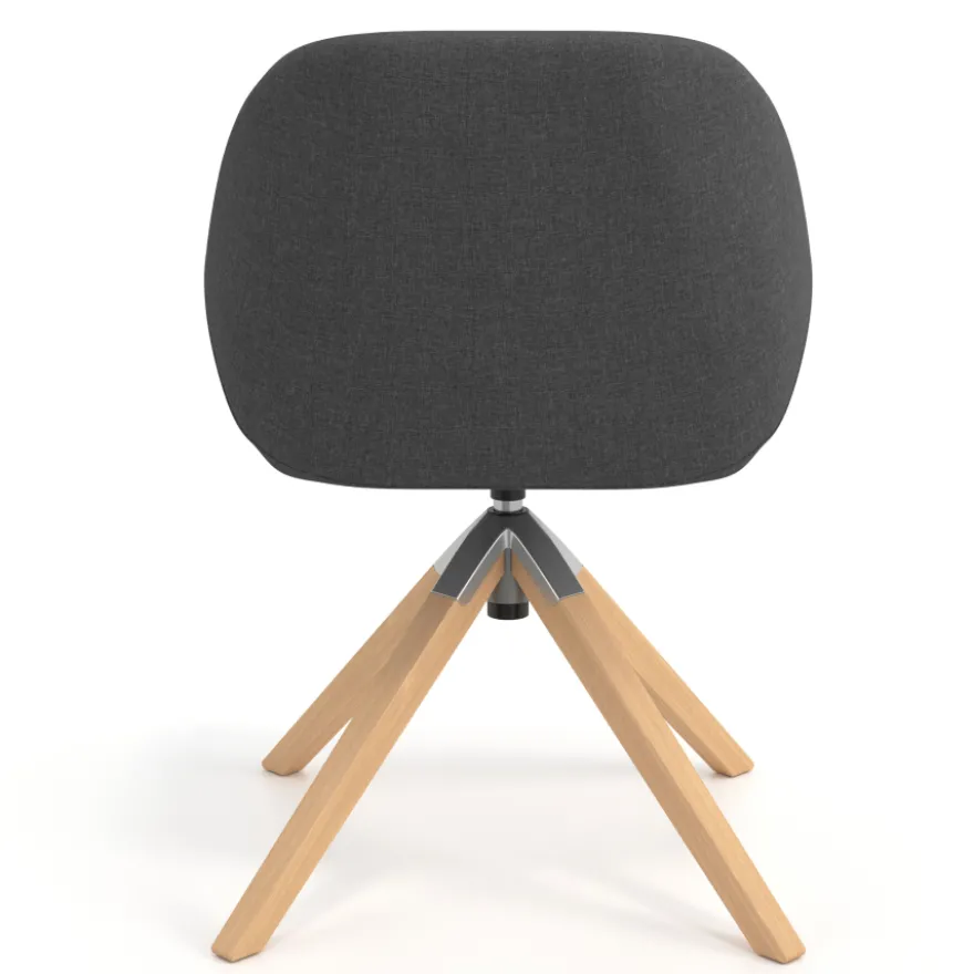 Sedia riunioni Greta, base in legno girevole