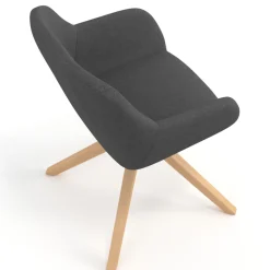 Sedia riunioni Greta, base in legno girevole
