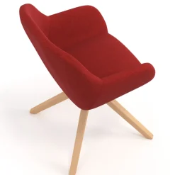 Sedia riunioni Greta, base in legno girevole