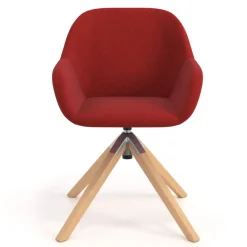 Sedia riunioni Greta, base in legno girevole