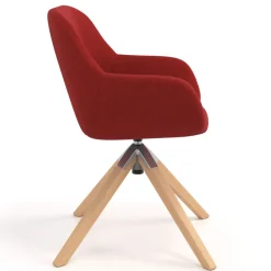 Sedia riunioni Greta, base in legno girevole