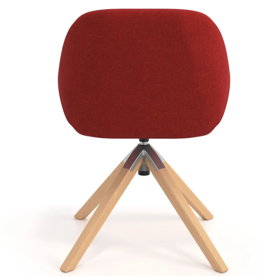 Sedia riunioni Greta, base in legno girevole